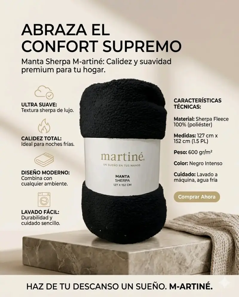 Manta Sherpa Osito Martine azul - 5