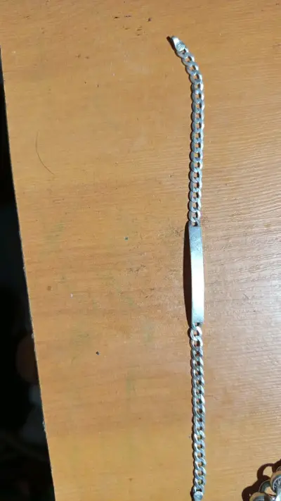 Pulsera de plata con placa grabable - miniatura 1