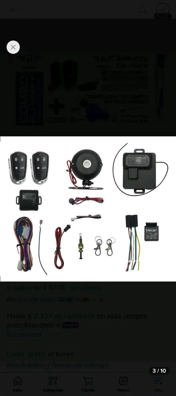 Kit de alarma para auto con cierre centralizado - 5