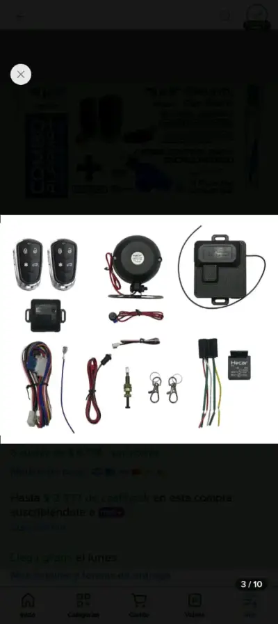 Kit de alarma para auto con cierre centralizado - miniatura 5