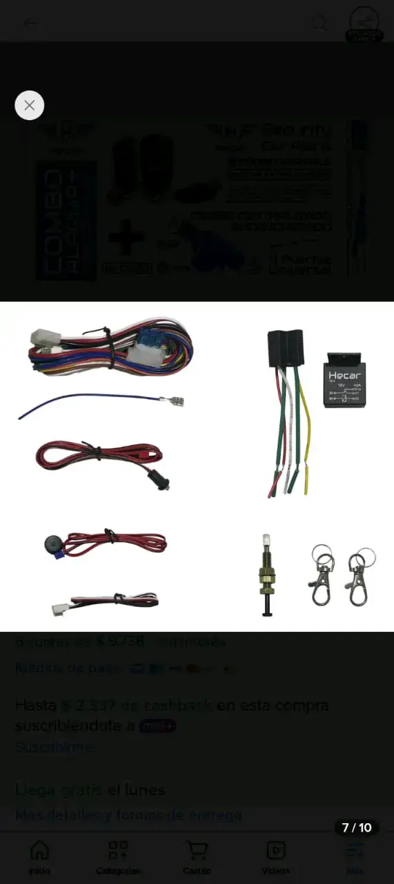Kit de alarma para auto con cierre centralizado - 6