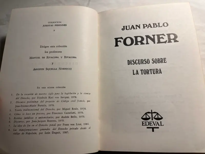 Libro Discurso sobre la Tortura, Juan Pablo Forner - 2