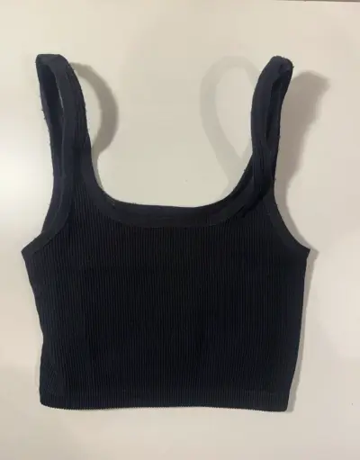 Top de tirantes negro de algodón - miniatura 1