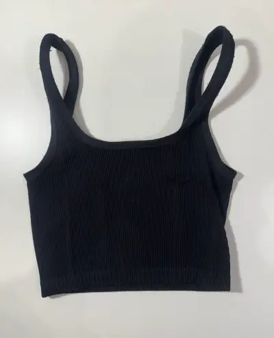 Top de tirantes negro de algodón - miniatura 2