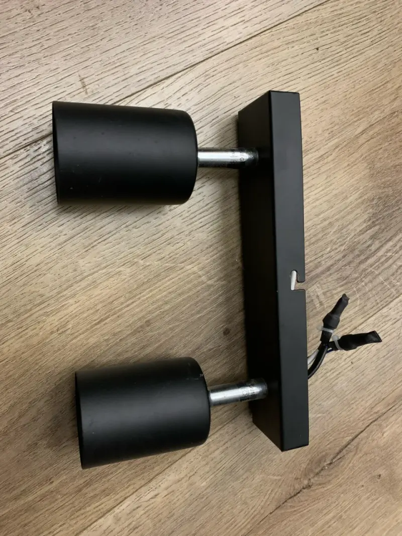Aplique de pared negro moderno doble - 1