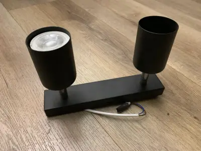 Aplique de pared negro moderno doble - miniatura 3
