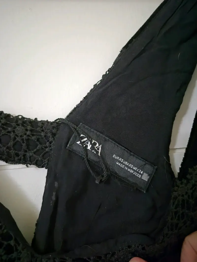 Vestido negro de encaje elegante Zara - 3
