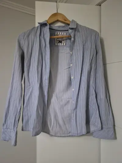 Camisa de rayas azul marca Mango - miniatura 1