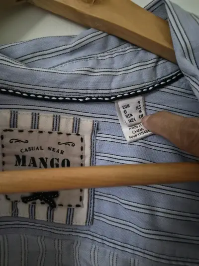 Camisa de rayas azul marca Mango - miniatura 2