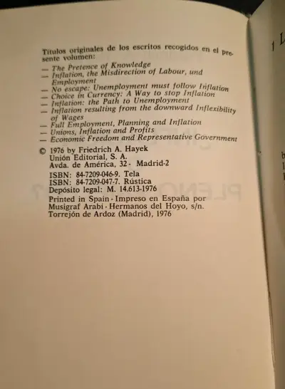 Libro ¿Inflación o Pleno Empleo? de Friedrich Ha - miniatura 2