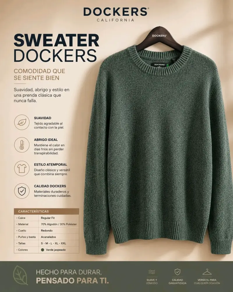 Sweater Dockers verde olivo clásico - 2