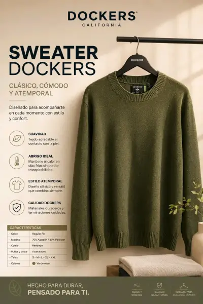 Sweater Dockers verde jaspeado - miniatura 3
