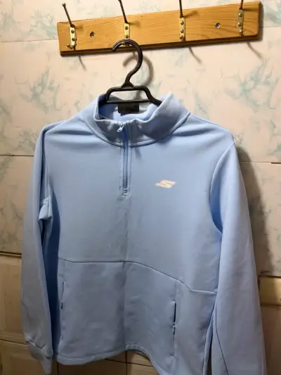 Polerón azul claro con cierre Skechers - miniatura 1