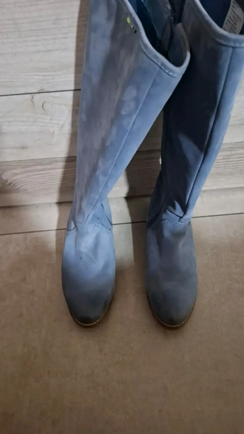 Botas de gamuza azul con cierre lateral - 2