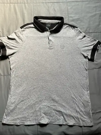 Polera polo gris AX de algodón - miniatura 1