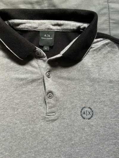 Polera polo gris AX de algodón - miniatura 2