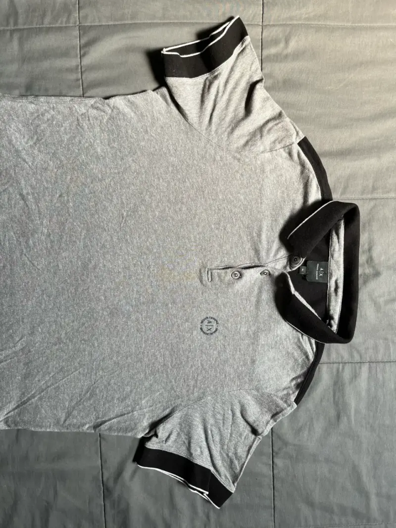 Polera polo gris AX de algodón - 3