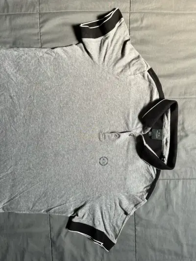 Polera polo gris AX de algodón - miniatura 3