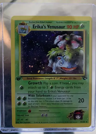 Carta Pokémon Erika's Venusaur 1ª Edición proxy - miniatura 1