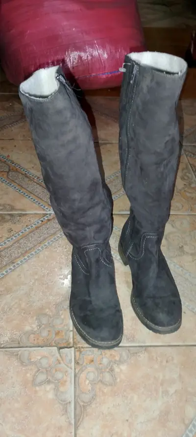 Botas de gamuza marrón para mujer - miniatura 4