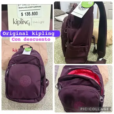 Mochila Kipling morada original con descuento - miniatura 1