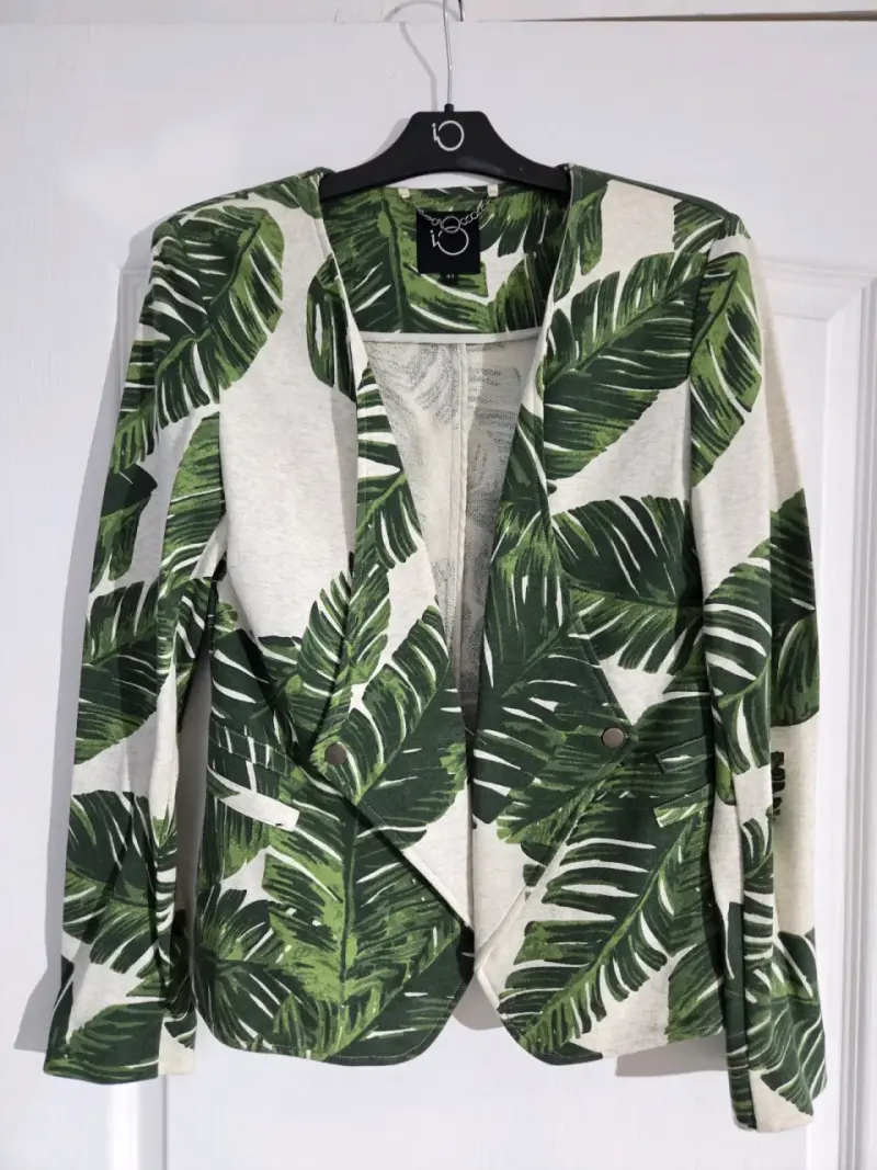 Blazer estampado hojas tropicales mujer - 1