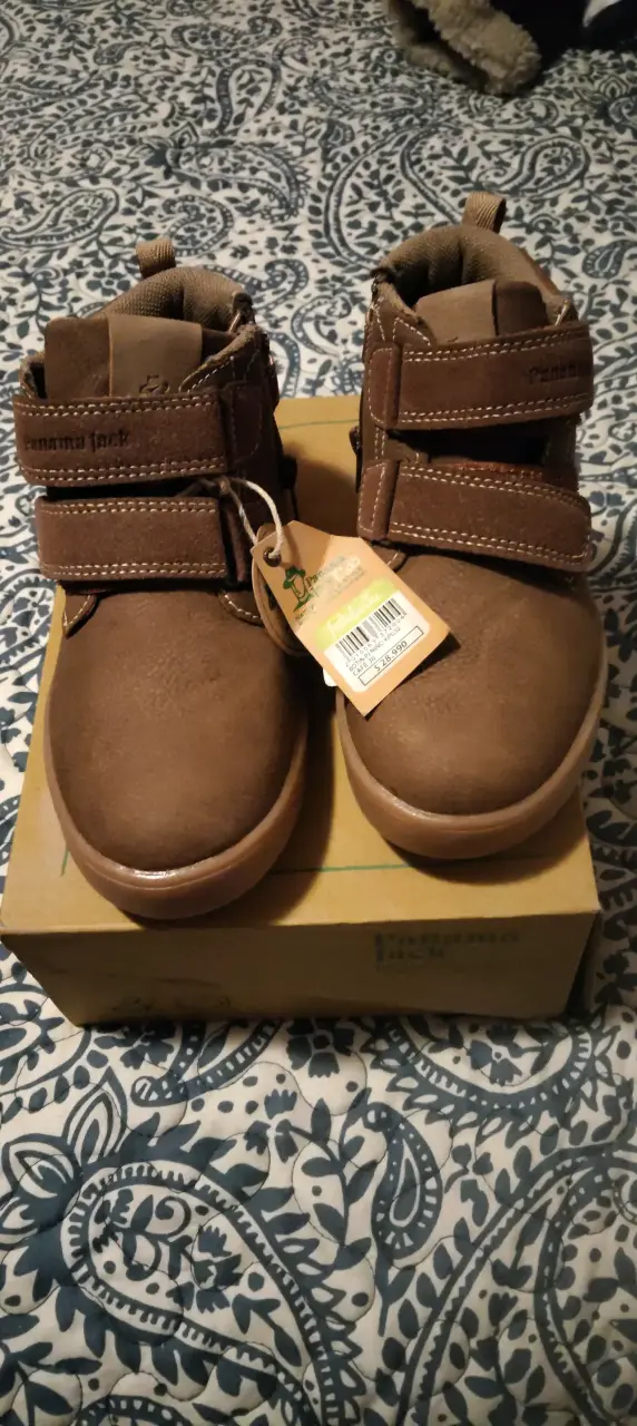 Botines de cuero marrón Panama Jack para niños