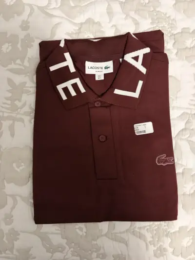 Polera Lacoste burdeos slim fit - miniatura 1