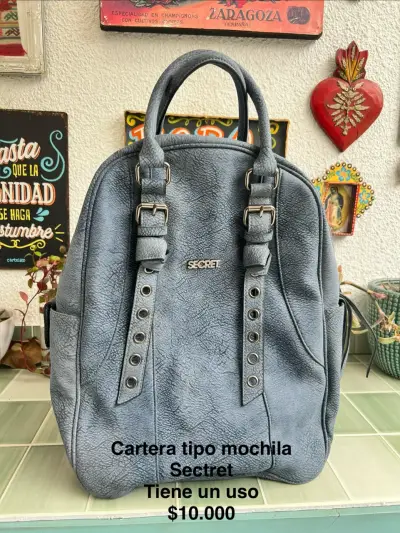 Cartera mochila Secret gris en buen estado - miniatura 1