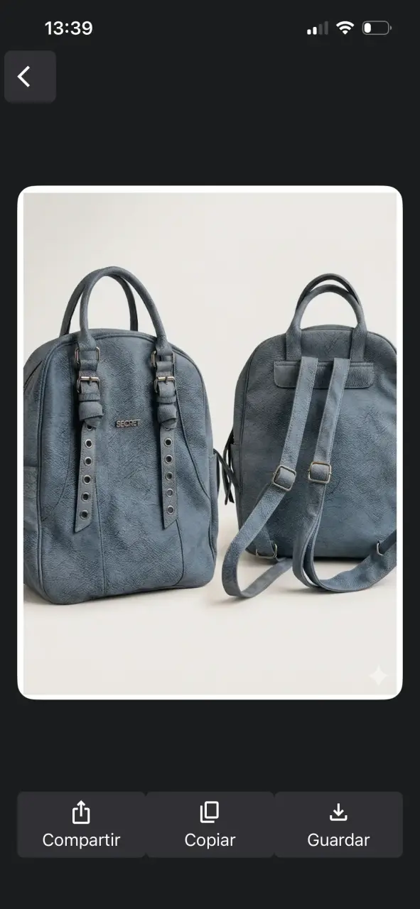 Cartera mochila Secret gris en buen estado - 2