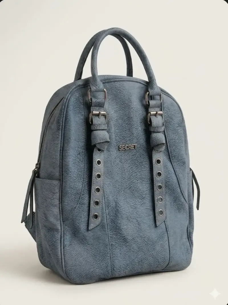 Cartera mochila Secret gris en buen estado - 3