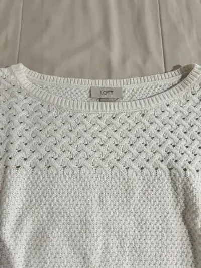 Suéter blanco de punto Loft - miniatura 2