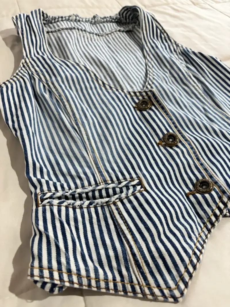Chaleco rayado sin mangas para mujer - 2