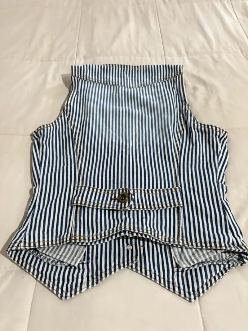 Chaleco rayado sin mangas para mujer - 3