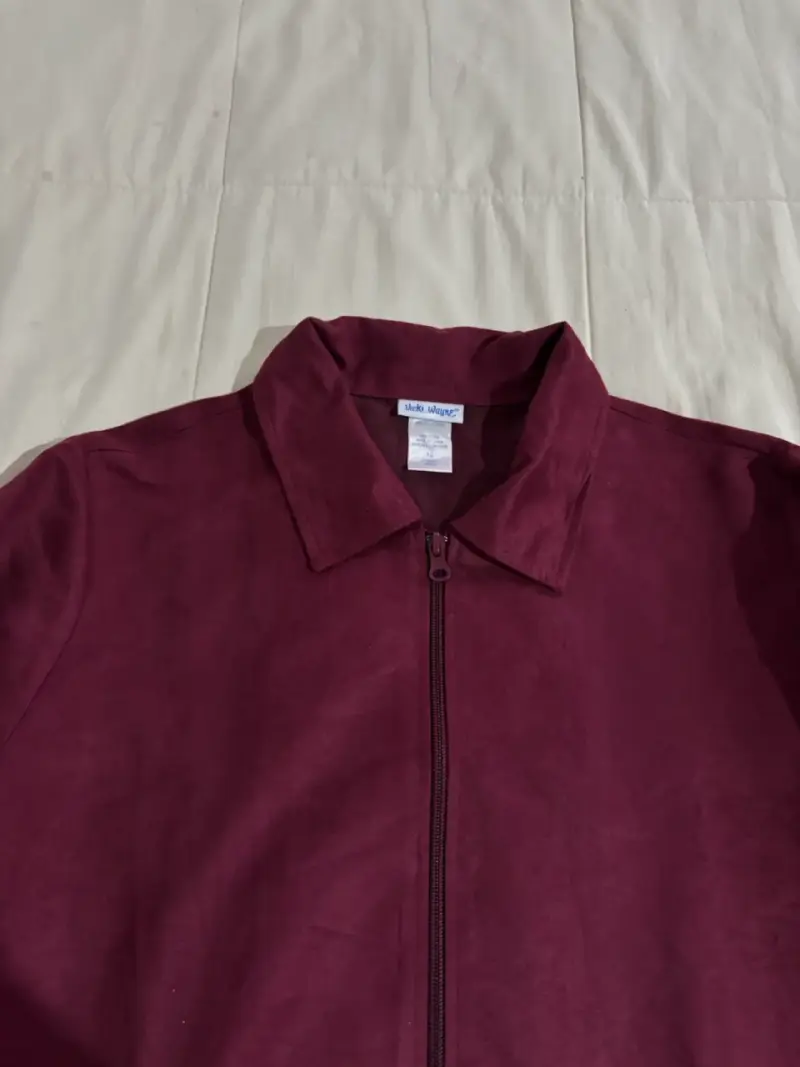 Chaqueta burdeos con cierre - 2