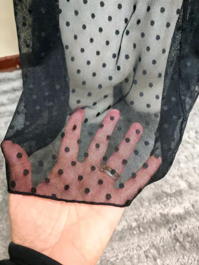Babydoll negro con encaje y lazo - miniatura 6