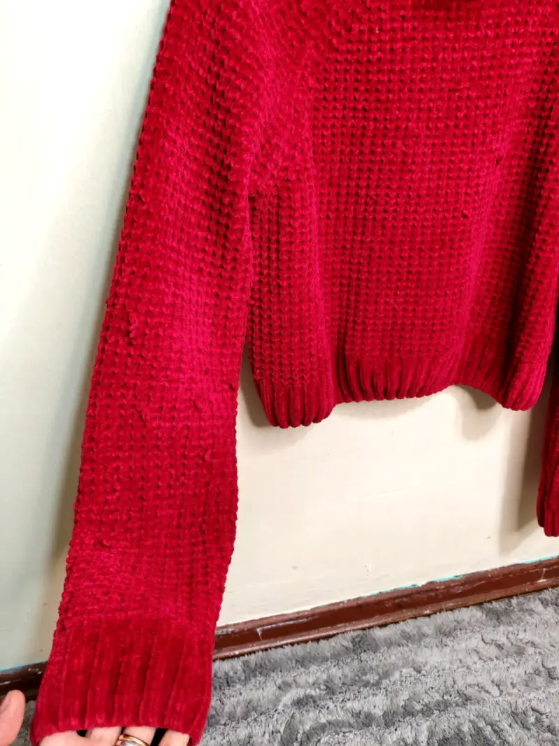 Suéter rojo de lana para mujer - 2