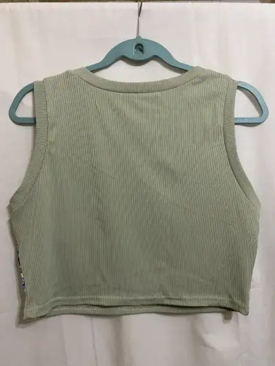 Crop top Romwe verde estampado japonés - miniatura 2