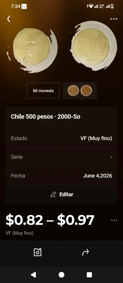 Moneda chilena de 1 peso 1953 - miniatura 3