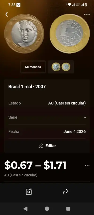 Moneda chilena de 1 peso 1953 - miniatura 4