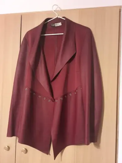 Blazer burdeos con detalle de ojales - miniatura 1