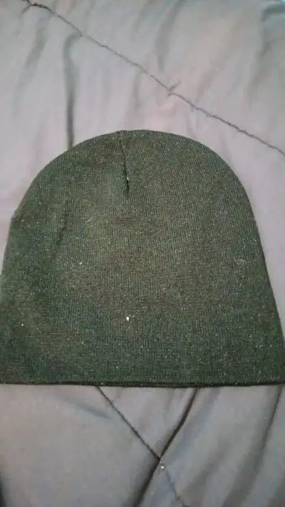 Gorro de lana negro con logo electrónico blanco - miniatura 2