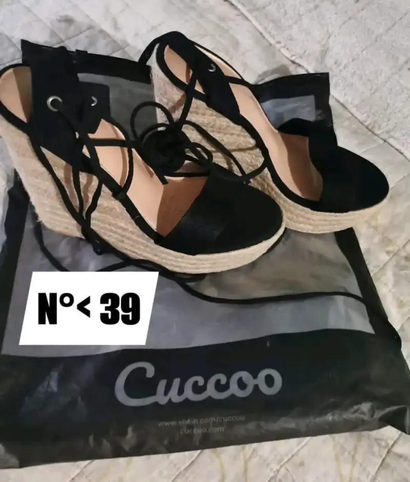 Sandalias de cuña negras Cuccoo talla 39 - 1