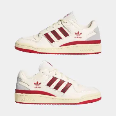 Zapatillas Adidas Forum Low blancas y rojas - miniatura 1