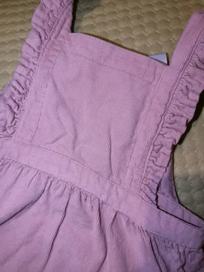 Vestido de niña rosado con tirantes 18 meses - miniatura 2