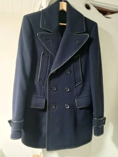 Abrigo azul marino burberry - miniatura 2