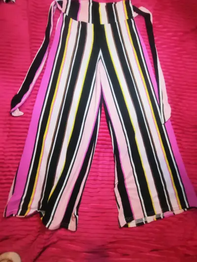 Pantalones palazzo a rayas multicolor - miniatura 2