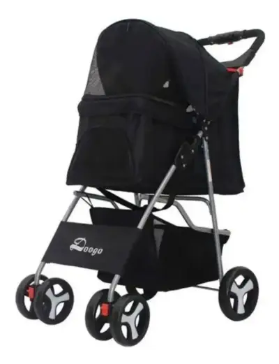 Coche para mascotas Doogo negro plegable - miniatura 1