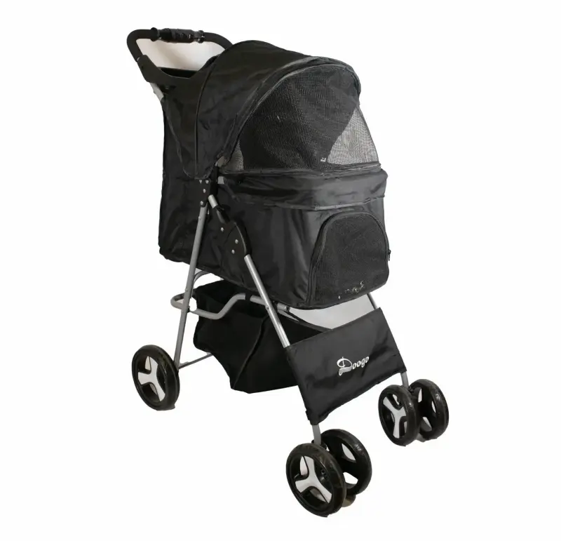 Coche para mascotas Doogo negro plegable - 2