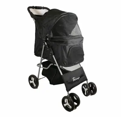 Coche para mascotas Doogo negro plegable - miniatura 2